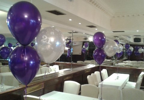 21st Birthday Party Helium Balloons