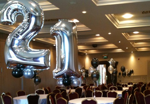 Foil Number 21st Birthday Party Helium Balloons in The Red Cow Dublin 12