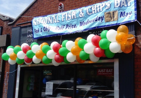 Corporate Balloon Banner for National Fish & Chip Day Ireland