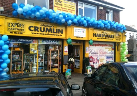 Corporate Balloon Banner for Expert Hardware Crumlin Village