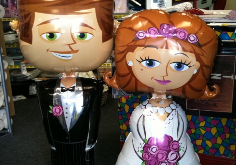 Bride Groom Airwalker Engagement Helium Balloons